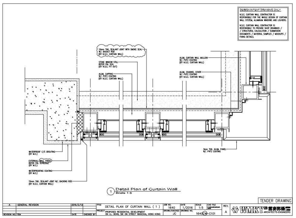 Detail Plan of Curtain Wall